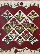 Primitive Gatherings Summer Blooms Wool Appliqué Quilt Pattern by Lisa Bongean