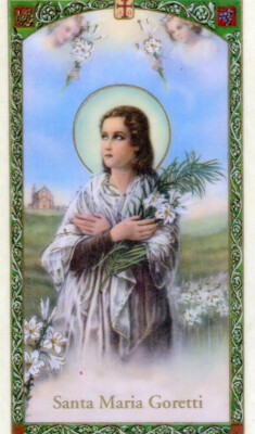 Santa Maria Goretti Patrona Santa de Virgenes N - Laminated Holy Cards 25 CARDS