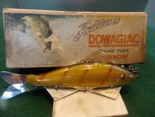 Heddon old fish ice spearing decoy --400 series 4 point , perch scale w/box