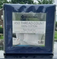 NEW MEMBER'S MARK 450-THREAD COUNT TWIN SHEET SET NEW