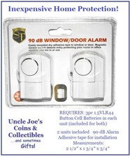 Low Cost Home Protection 2 Pack Magnetic Door/Window 90dB Alarms Rising Crime 