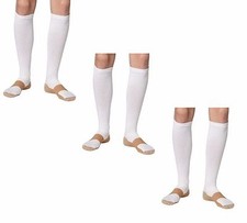 3 Pair S/M Compression Copper Support Socks Graduated 20-30 mmHg Men Women Wht
