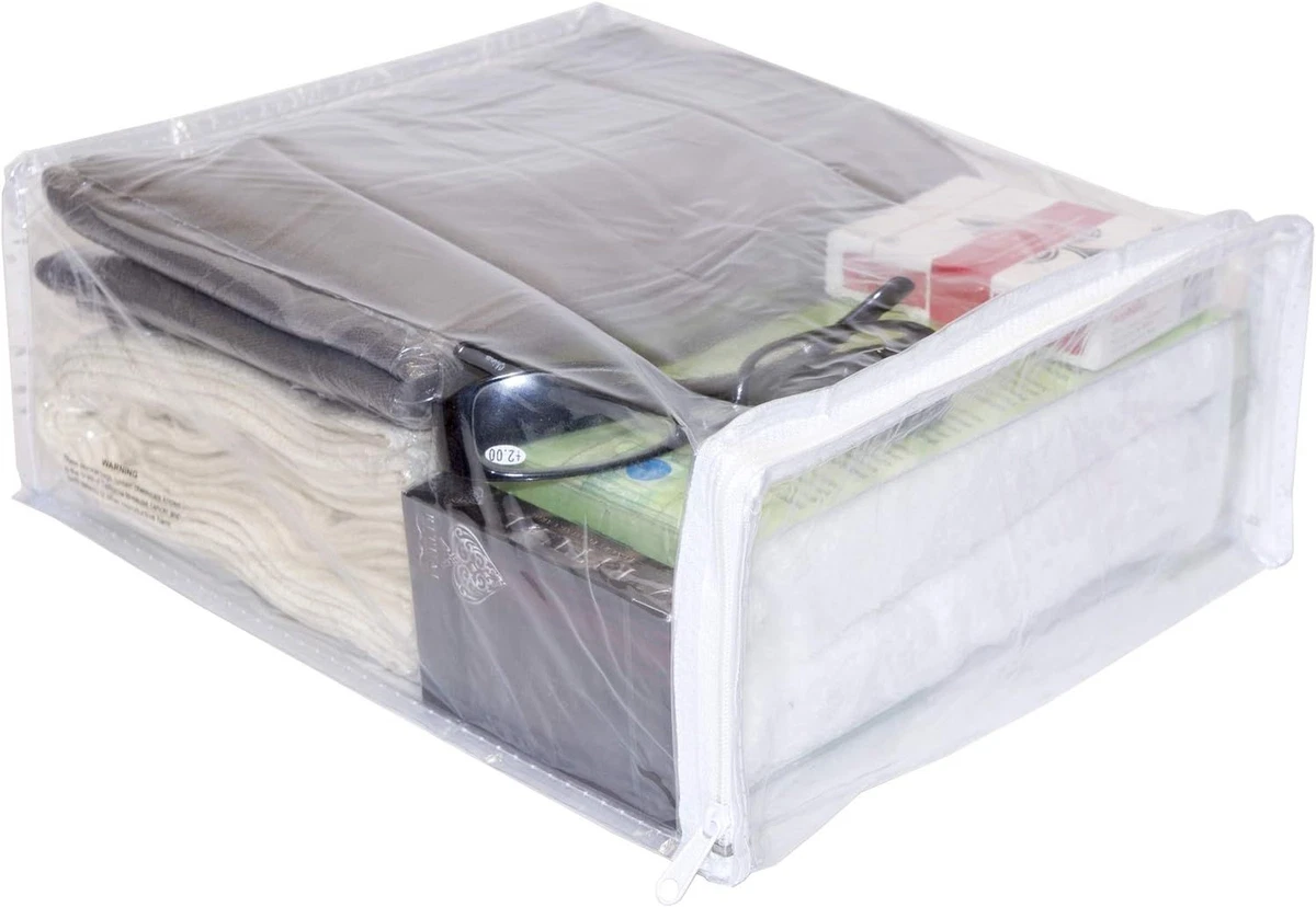 Clear Vinyl Zippered Storage Bags 9 x 11 x 4 9 x 11 x 4 Inch