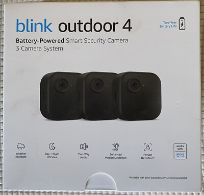 Blink  4th Gen. 1080p Wi-Fi Outdoor 3-Camera Security System - Alexa Supported