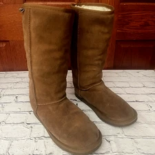 EMU Bronte Hi 100% Merino Wool Boots Brown Suede 8 Fully Lined