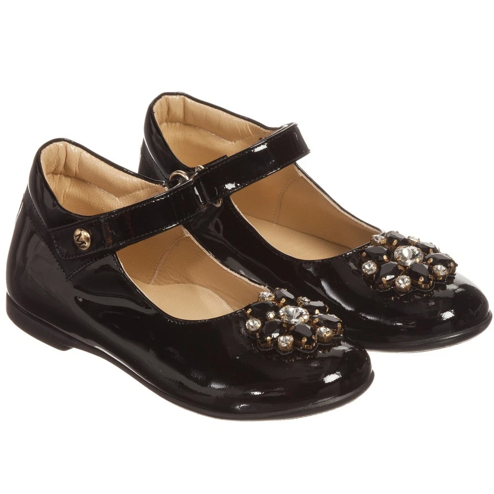 Girls black patent leather best sale shoes