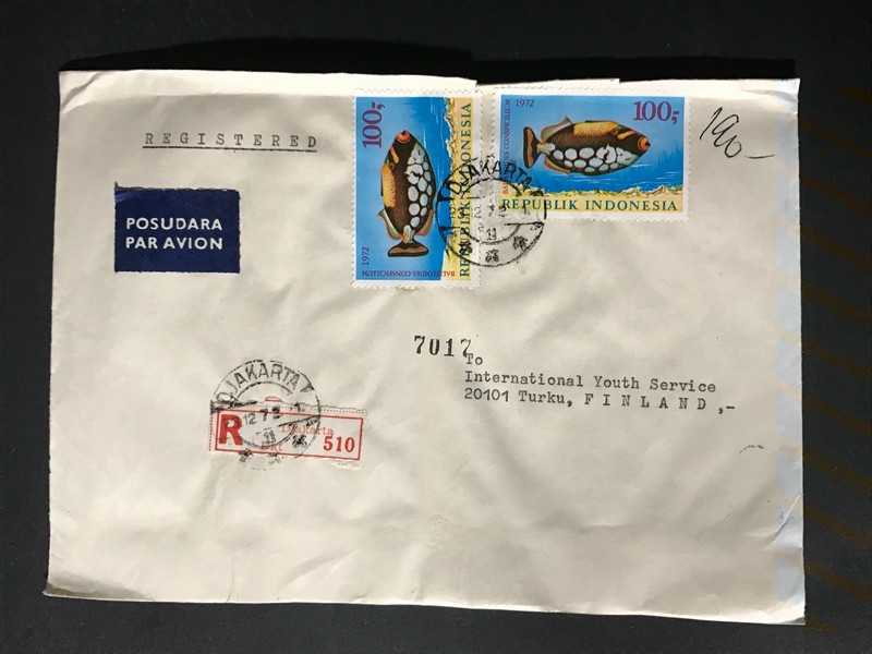 Indonesia #780//B242 Cover to Finland 1970-1999 Cover #848