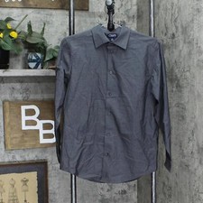 Chaps Boys Cotton Blend Button Up Dress Shirt 1669f863d87ac0 Gray L