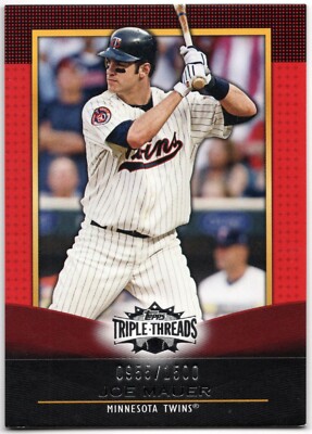 2011 Topps Triple Threads #53 JOE MAUER Red Base Set Card #0955/1500