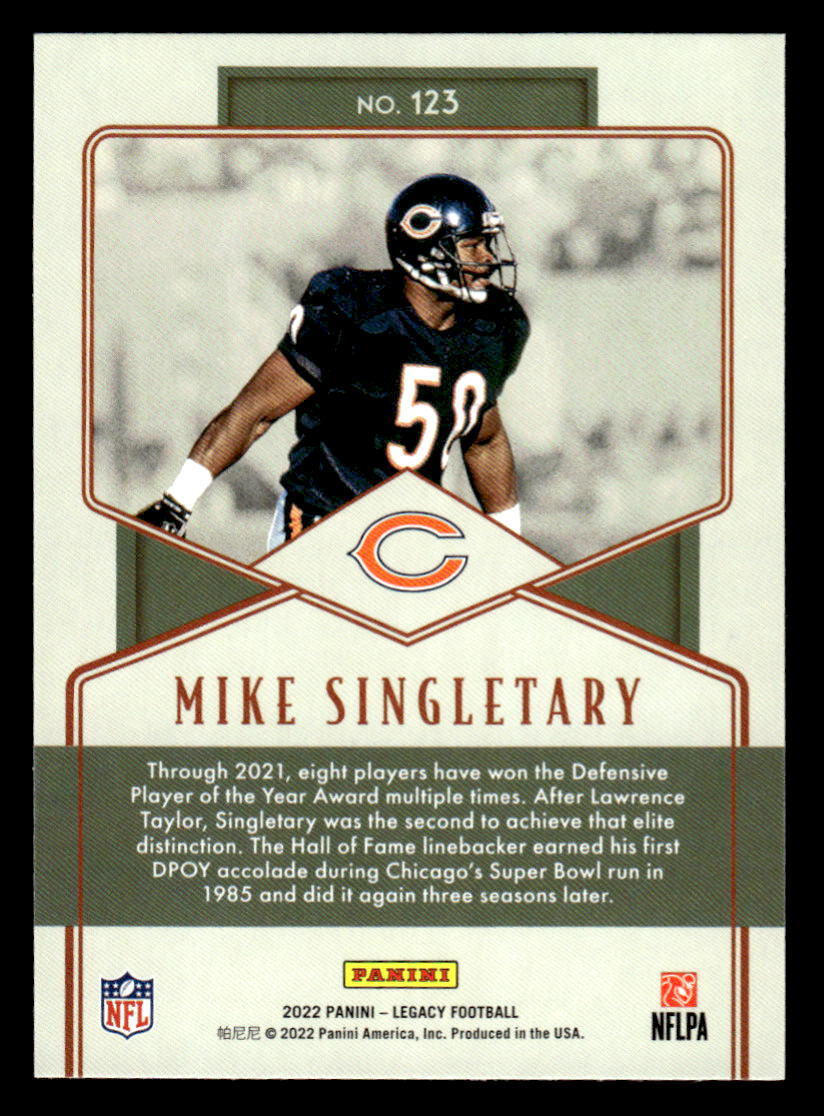 2022 Panini Legacy #123 Mike Singletary Card Chicago Bears