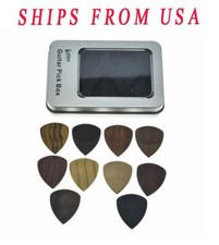 Guitar Wood Picks Wooden Pick Plectrums Guitar Pick Box Pick Holder Container