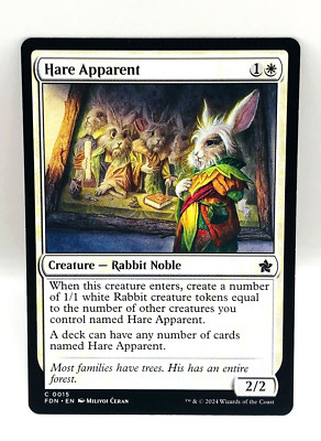 MTG Hare Apparent 0015 NM+ Foundations FDN Common Regular Magic The Gathering