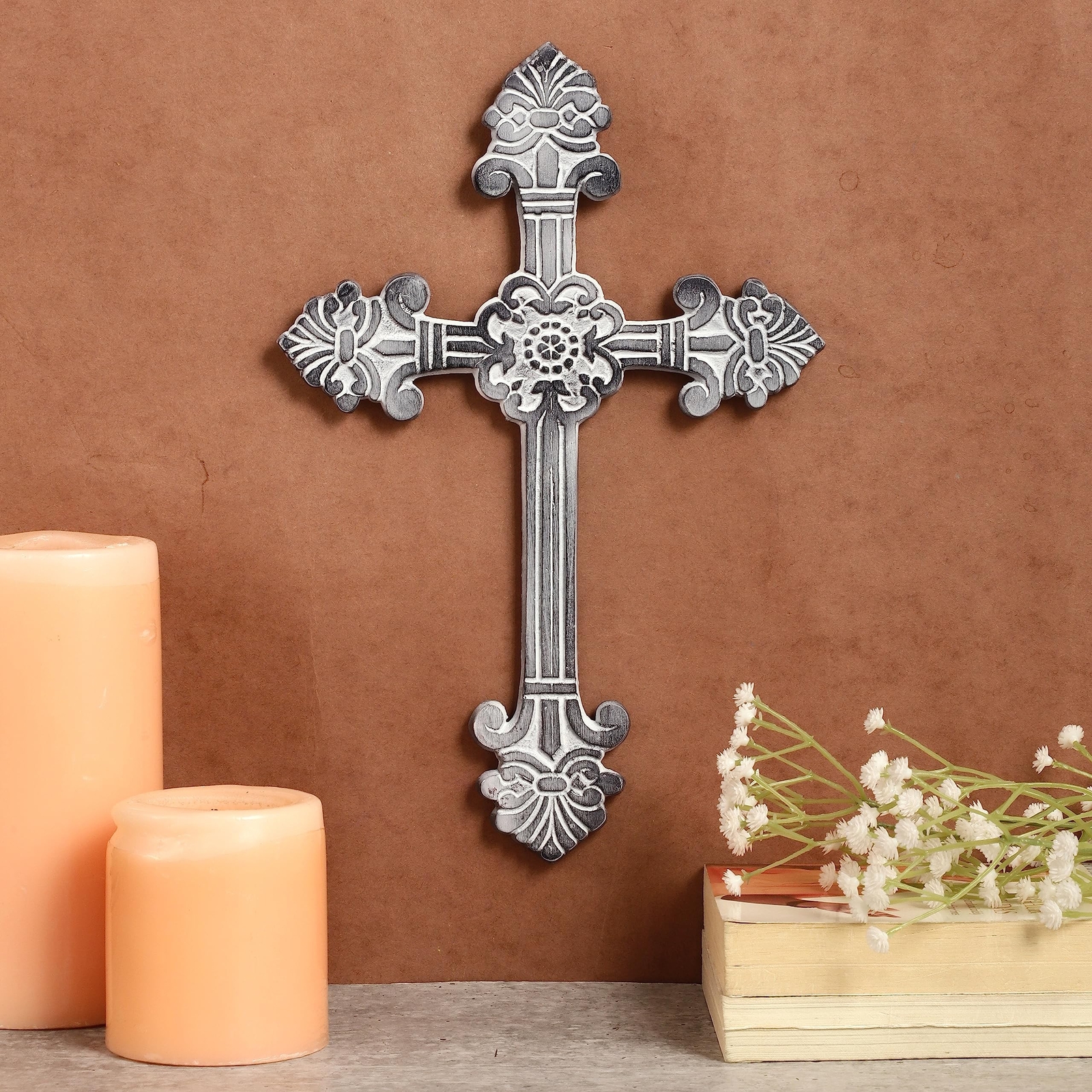 ARDOUR Metal Decorative Wall Cross Metal Spiritual Decorations for Home Relig...