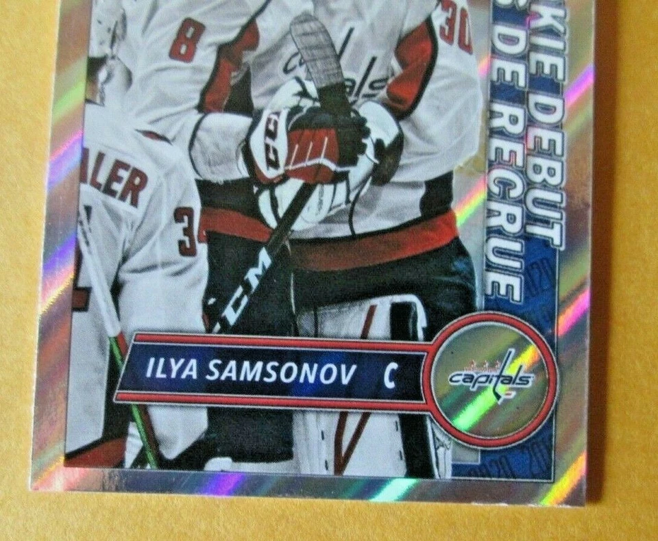 2020-21 Topps NHL Hockey Sticker FOIL ILYA SAMSONOV #538 ROOKIE DEBUT WASHINGTON - Image 3 of 4