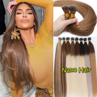 1G THICK Nano Ring Tip 100% Real Human Hair Extensions Loop Micro Beads 16''-24''