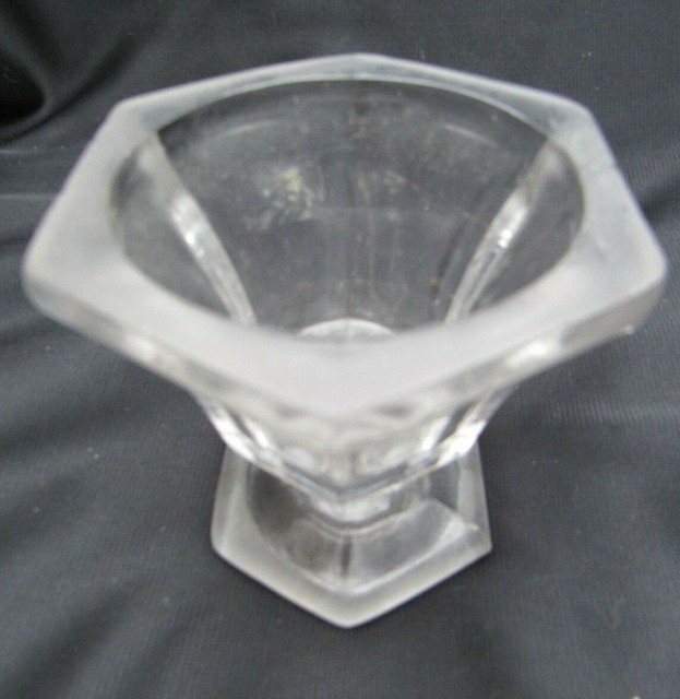 Antique 1868 Flint EAPG Pattern Glass Bakewell Pears Hexagon Urn Open