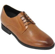CALTO Y10752 - 3 Inches Height Increase Elevator Perforated Dress Shoe Plain Toe