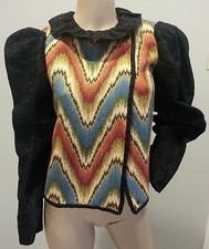 Vtg Marshall Field & Co Italy Chevron Carpet Tapestry Festival Boho Jacket S