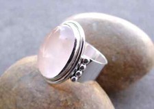 Natural Rose Quartz Ring,925 Sterling Silver,Handmade Ring,All Sizes 3 to 14