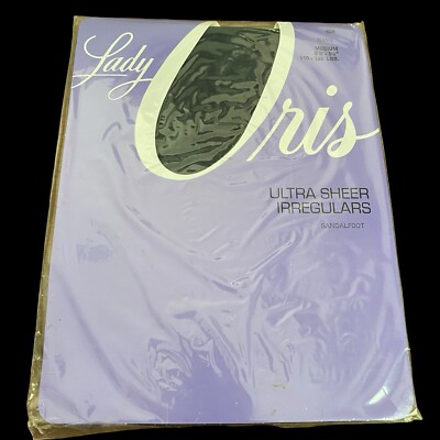 Lady Oris Pantyhose Women's Medium Navy Blue Ultra Sheer Irregulars Sandalfoot