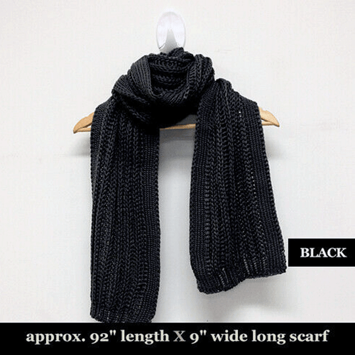 Long Knitted Winter Scarf - High Quality Long Size Unisex Plain Color No Fringe  - Imagen 11 de 13