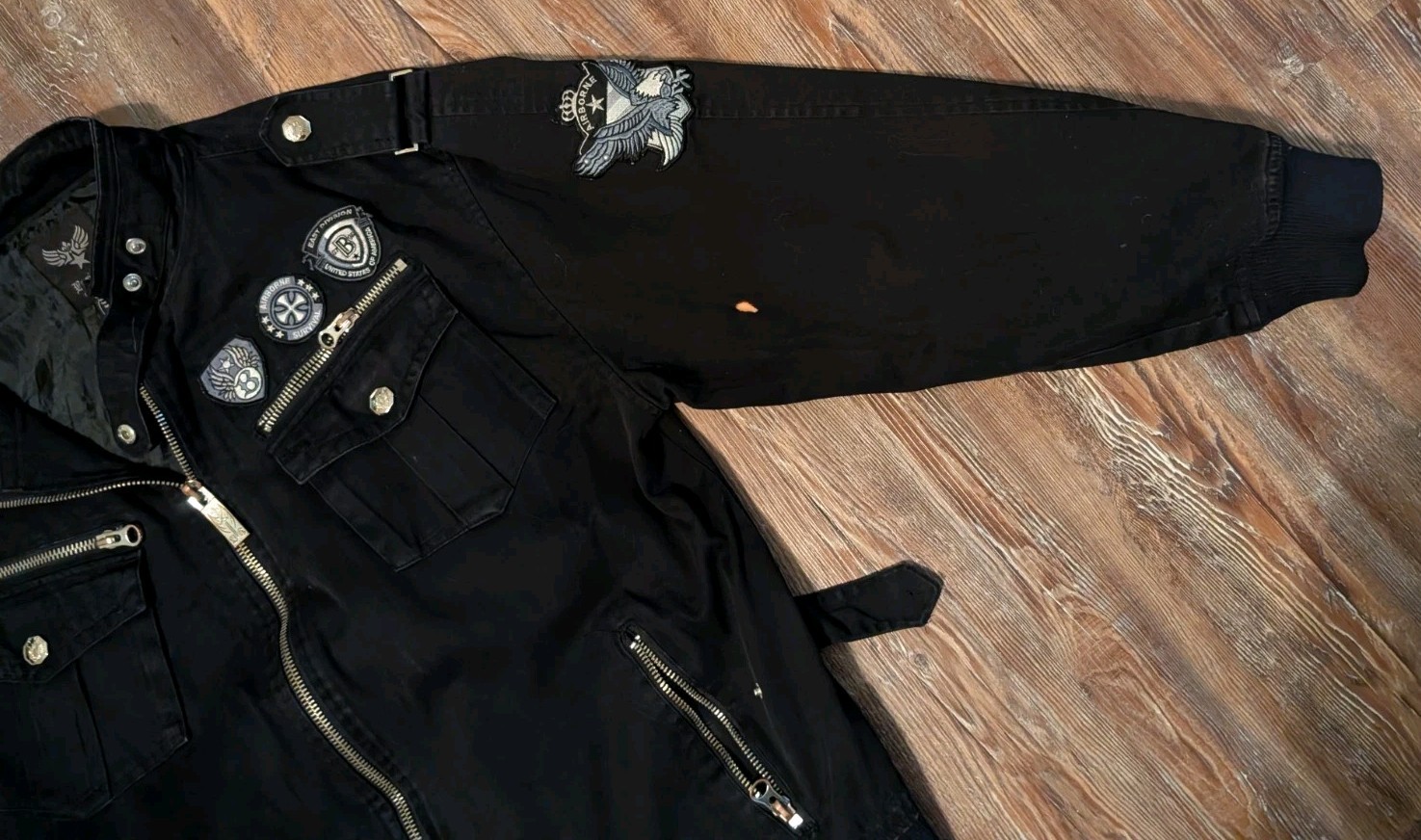 Basic Code Heavy Black and Silver Denim Airborne … - image 2