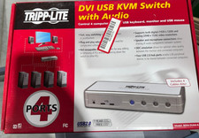 Tripp-Lite 4-Port USB2.0 / DVI USB KVM SEITCH WITH AUDIO B004-DUA4-K-R NEW