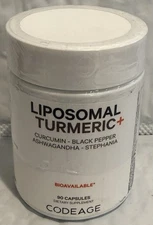 Codeage Liposomal Turmeric + Organic Fermented Turmeric Extract, Curcumin, 90 ct