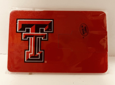 Texas Tech USB flash drive Memory Card CREDIT CARD Size PROMO UNKNOWN Storage Sz