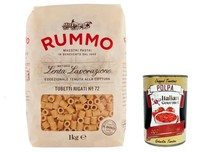 12X Rummo Tubetti Rigati N. 72 Hartweizengrieß Pasta Nudeln 1Kg Packung+Polpa