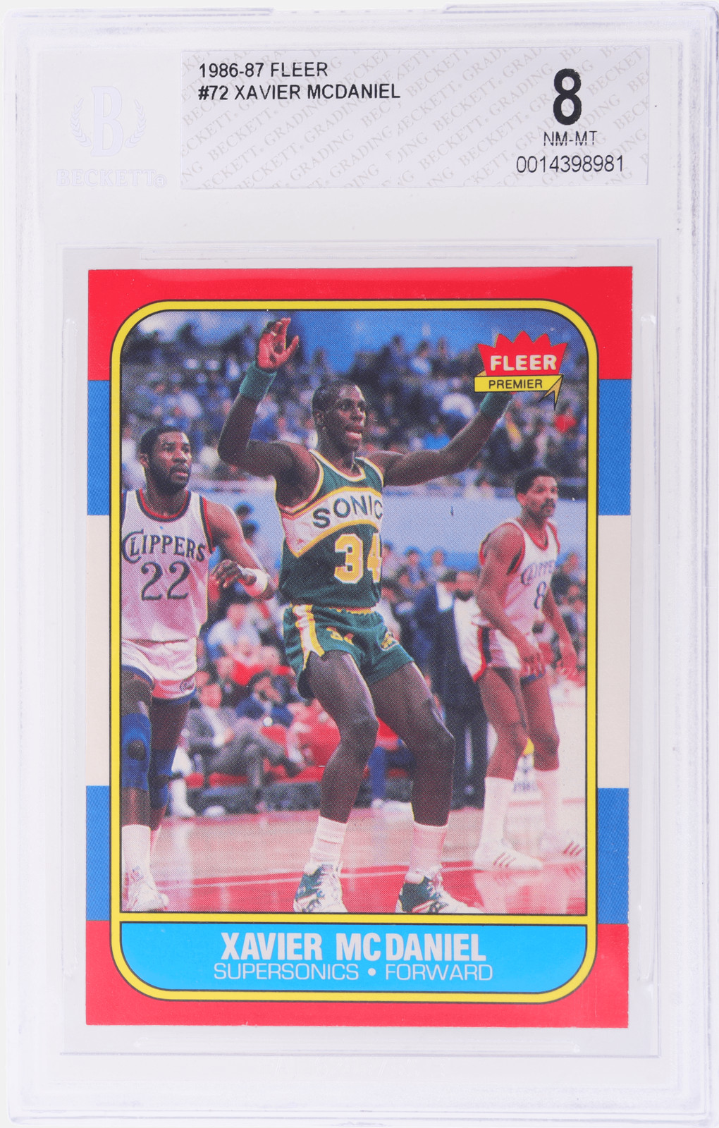 1986 Fleer Xavier Mcdaniel #72 BGS 8