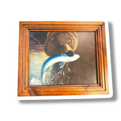 Adele Buytenhuys Original Oil Painting Bear Catching Salmon NC Sandhills Artist