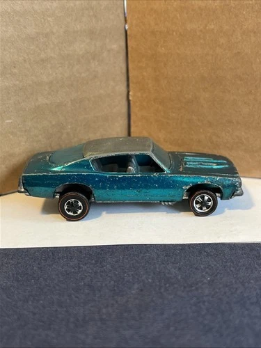 Original 1967 HOT WHEELS REDLINE Custom Barracuda blue-green Hong Kong