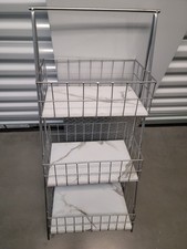 3-Tier Metal Basket Shelf Stand Kitchen And B...