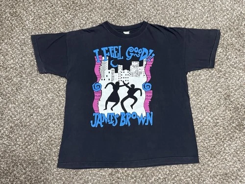 James Brown Shirt I Feel Good Large 24x27 Rare Soul Vintage vintage concert t-shirt, vintage, size L, single stitch, B+ condition