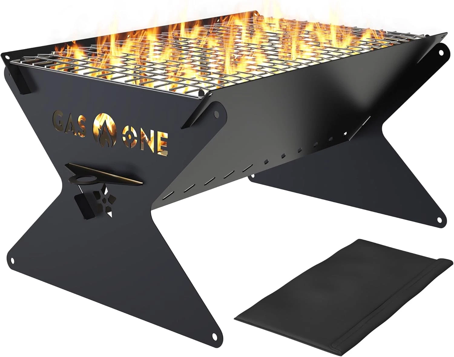 Gasone 15” Portable Charcoal Grill – Foldable BBQ Grill – Camping Grills for Bac