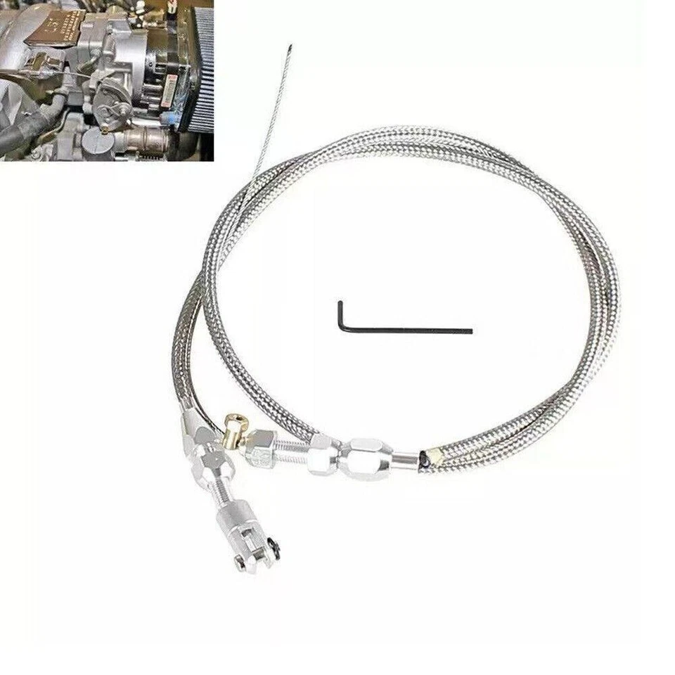 36 inch Length Adjustable Auto Throttle Cable Accelerator Cable Stainless Steel Foto 3 de 4