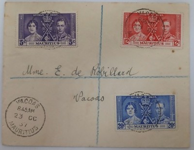 Letter Mauritius with Royal Series 1937