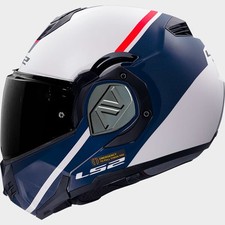 LS2 FF906 Advant Swipe blanco azul Flip-back casco de motocicleta modular