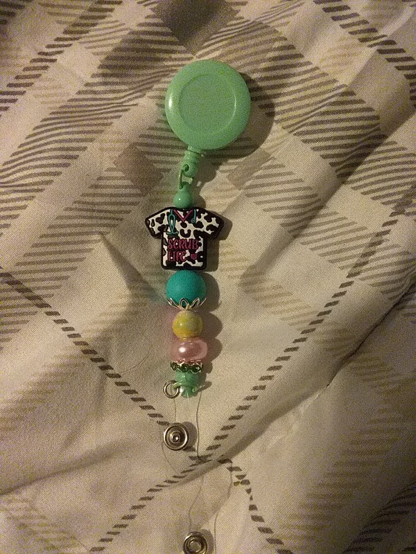 For A nurseBadge Reel Handmade, Cute Beaded To Keep You Id Safe