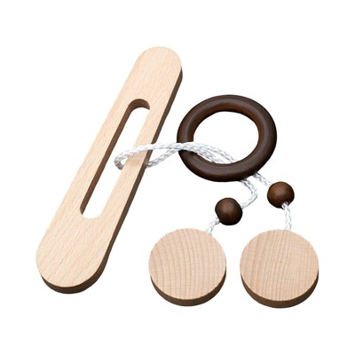 Holz Einfädelseil Puzzle Challenge Lock Kniffliges Spiel Geist