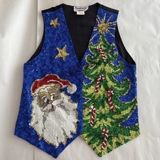 Vintage 80  s/90  sSequined Unisex Christmas Vest - Ugly 