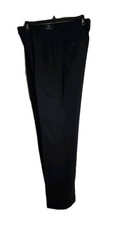 Men's Paul Frederick Zignone Navy Cuffed Pleated Dress Pants Size 35R Italy 34in