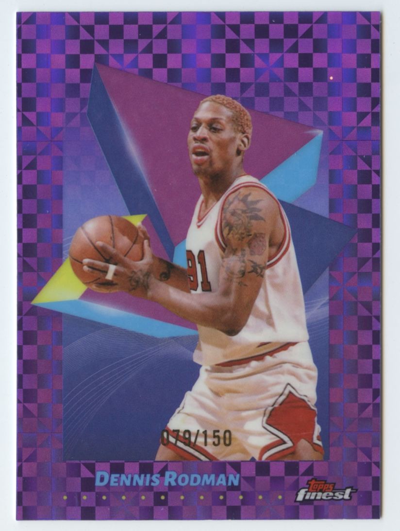 Dennis Rodman 2024 Topps Finest #15 Base Common - Gold Refractor