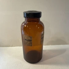 Merck & Co Inc.  Rahway, New Jersey  Vintage Glass Medicine Bottle With Lid