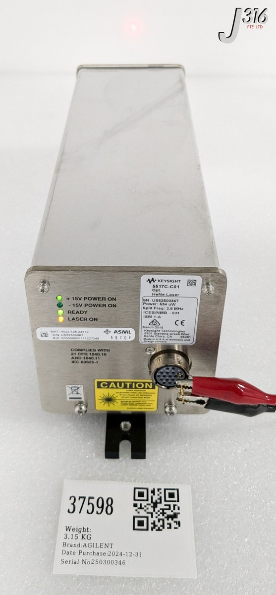 37598 AGILENT LASER HEAD, HeNe, POWER: 534uW, FREQ: 2.8MHz 5517C