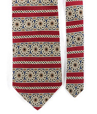 Jos. A. Banks Premier Tie 100% Silk Horizontal Print Made in USA 59x3.75