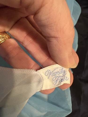 SHEER VTG VANITY FAIR Womens S M BABYDOLL Blue CHIFFON Nylon NIGHTGOWN Lingerie - Picture 5 of 14