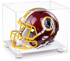 Clear Acrylic Football Helmet Display Case with White Risers and WhiteBase(A002)
