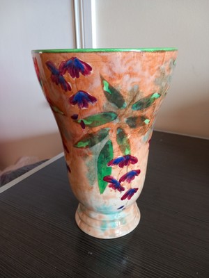 Vintage Royal Doulton Glyzinie D6276 handbemalte Vase 21 cm